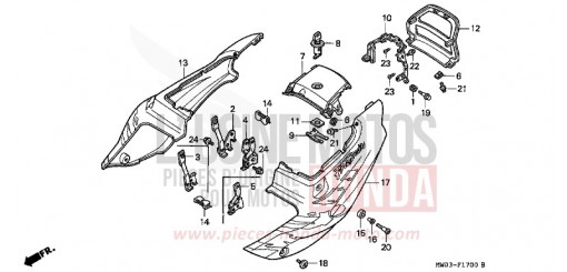 COUVERCLE LATERAL CBR900RRP de 1993